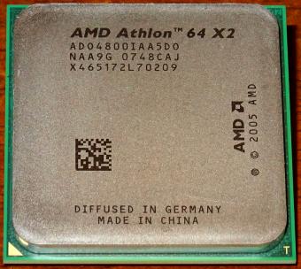 AMD Athlon 64 X2 CPU (K8 Brisbane) ADO4800IAA5DO NAA9G 0748CAJ, Socket AM2 940-pin, 65 Watt, Diffused in Germany - Made in China 2007